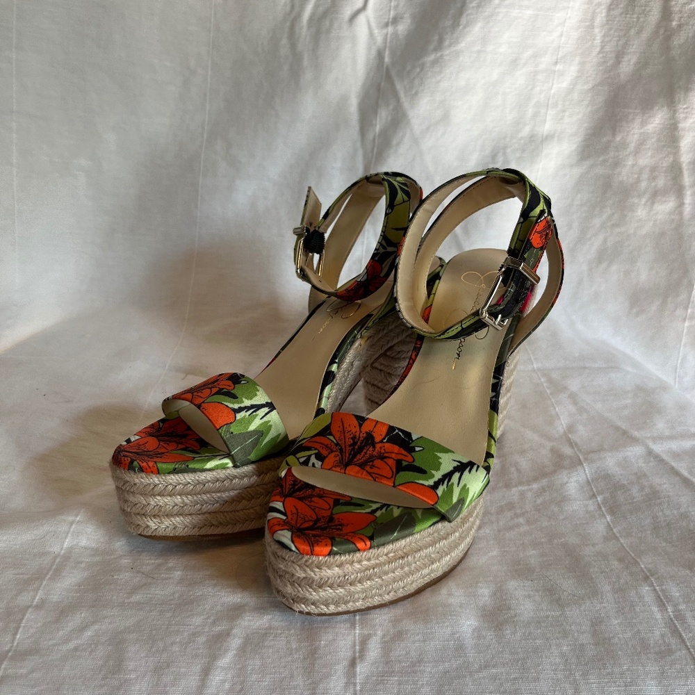 Tropical Floral Espadrille Heels
